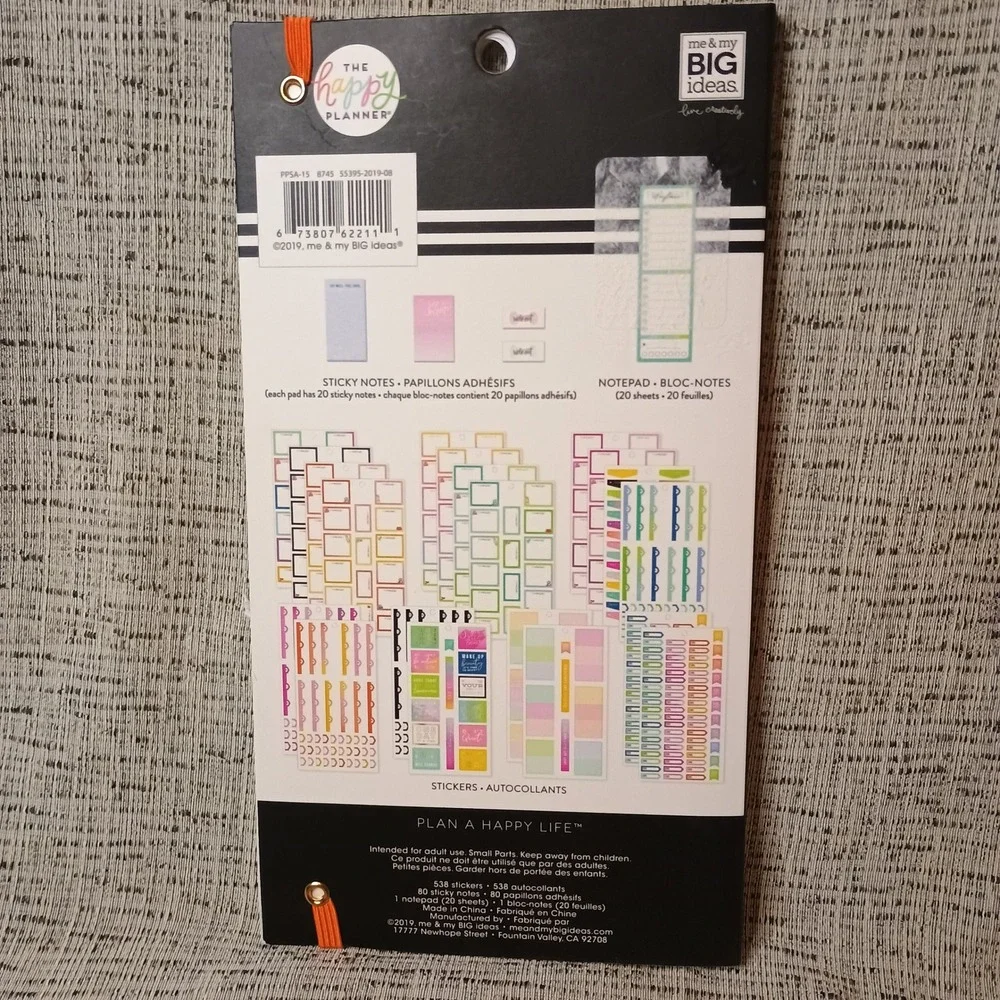 **READ** Happy Planner Undated Fitness Extension Pack Bundle with Sticker Book